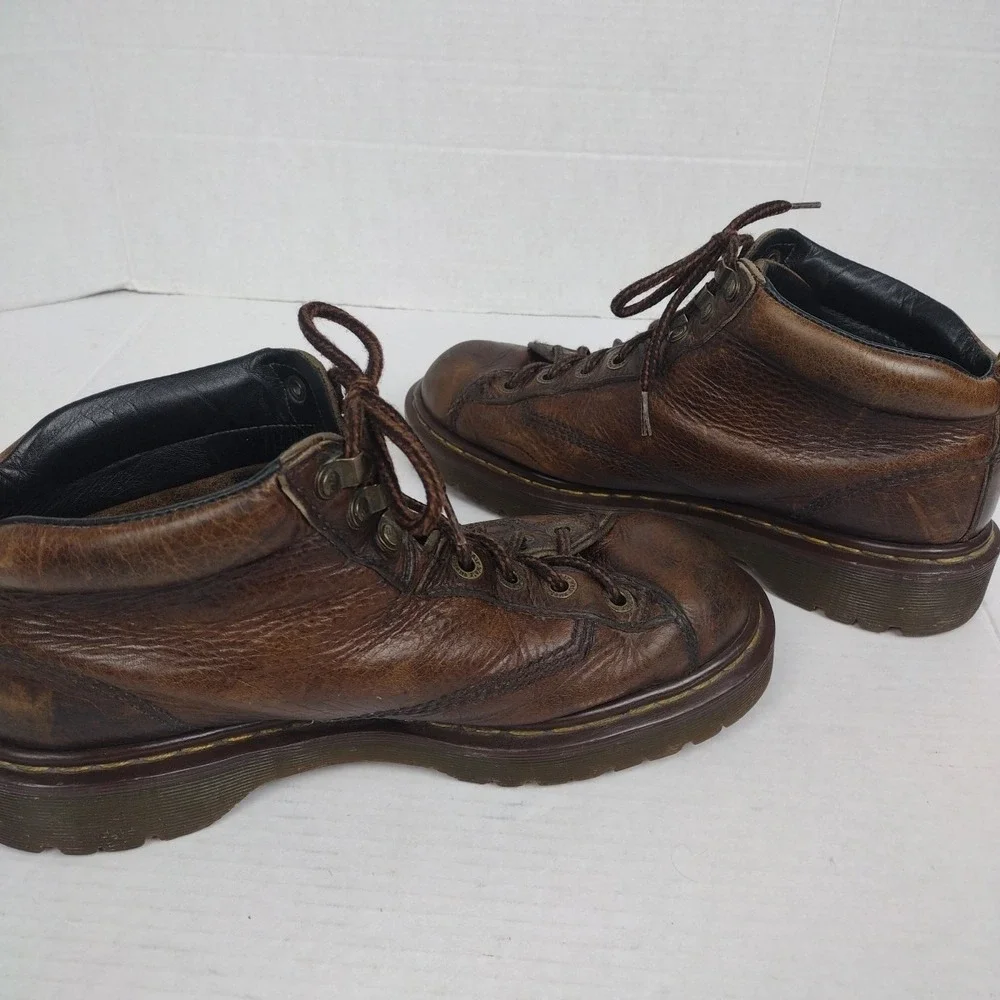 Vtg Dr. Martens 8287 Doc Chunky Grizzly Leather Combat Men's Boots US 8